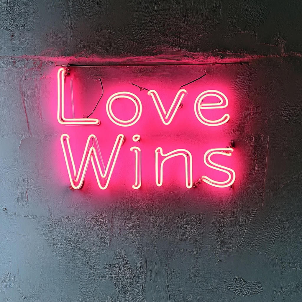 Love Wins - Pink Neon Sign, 24 Inches