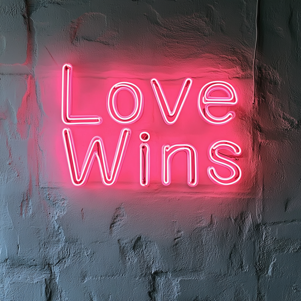 Love Wins - Pink Neon Sign, 24 Inches