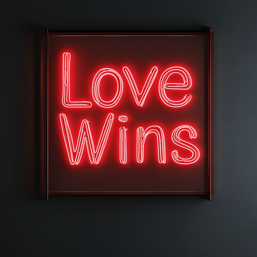Love Wins - Red Neon Sign, 18 Inches
