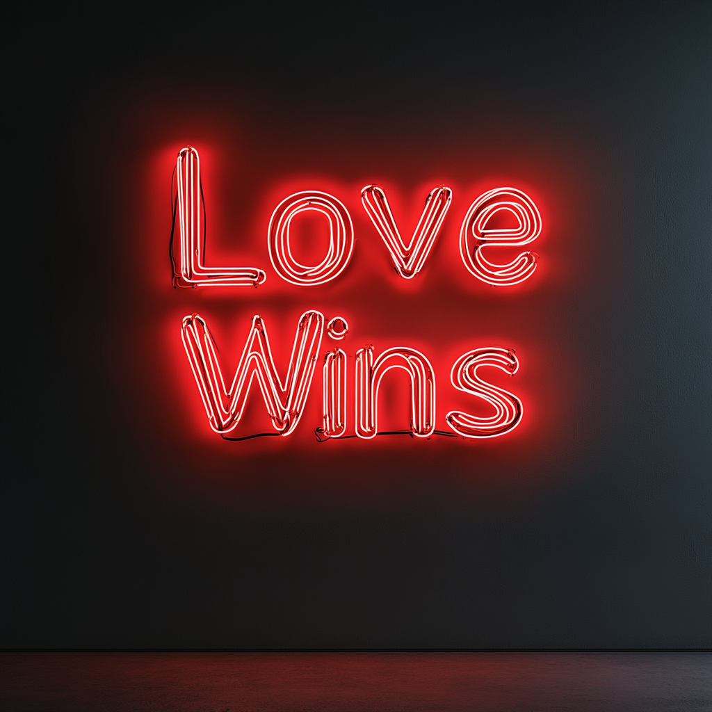 Love Wins - Red Neon Sign, 18 Inches