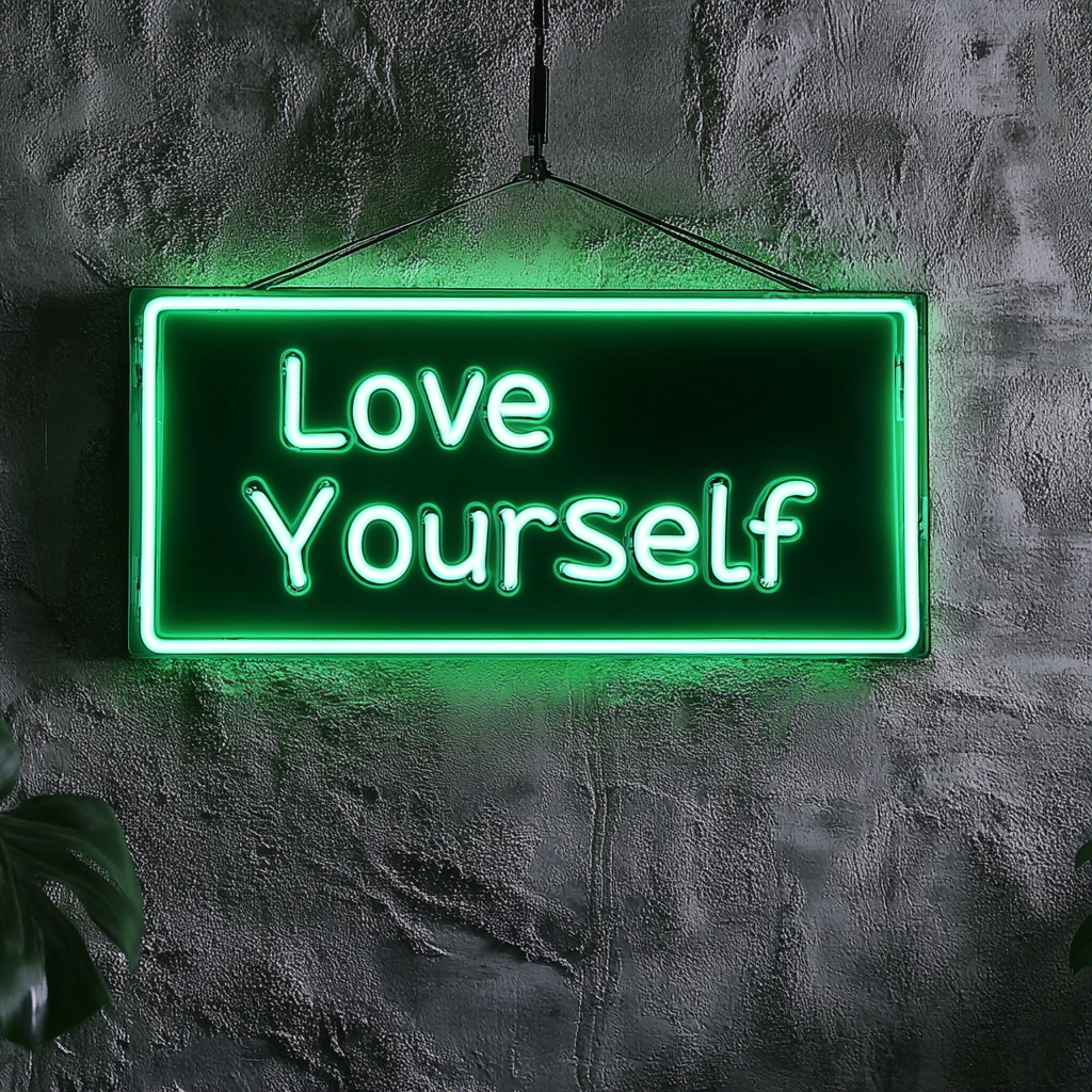 Love Yourself - Green Neon Sign, 18 Inches