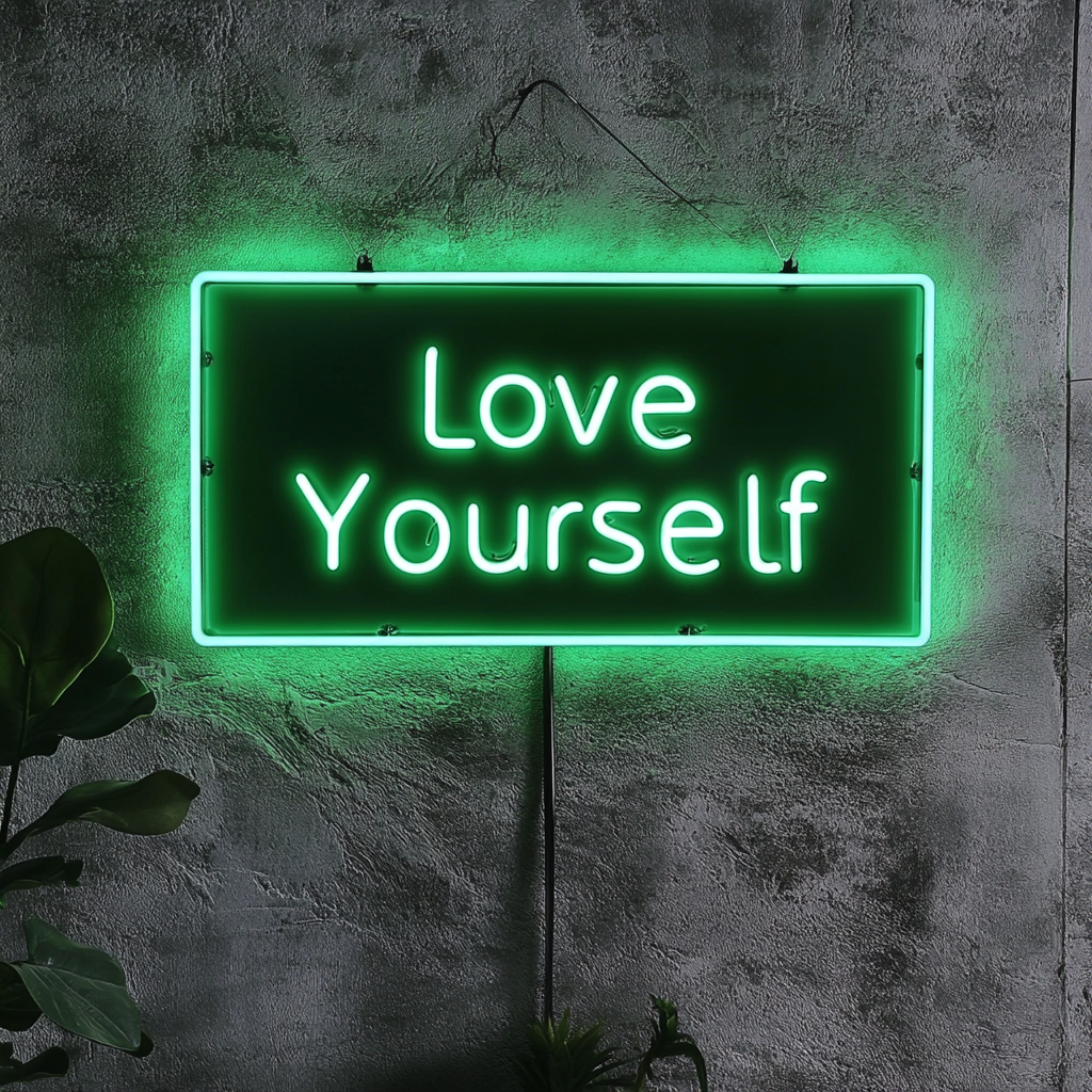 Love Yourself - Green Neon Sign, 18 Inches
