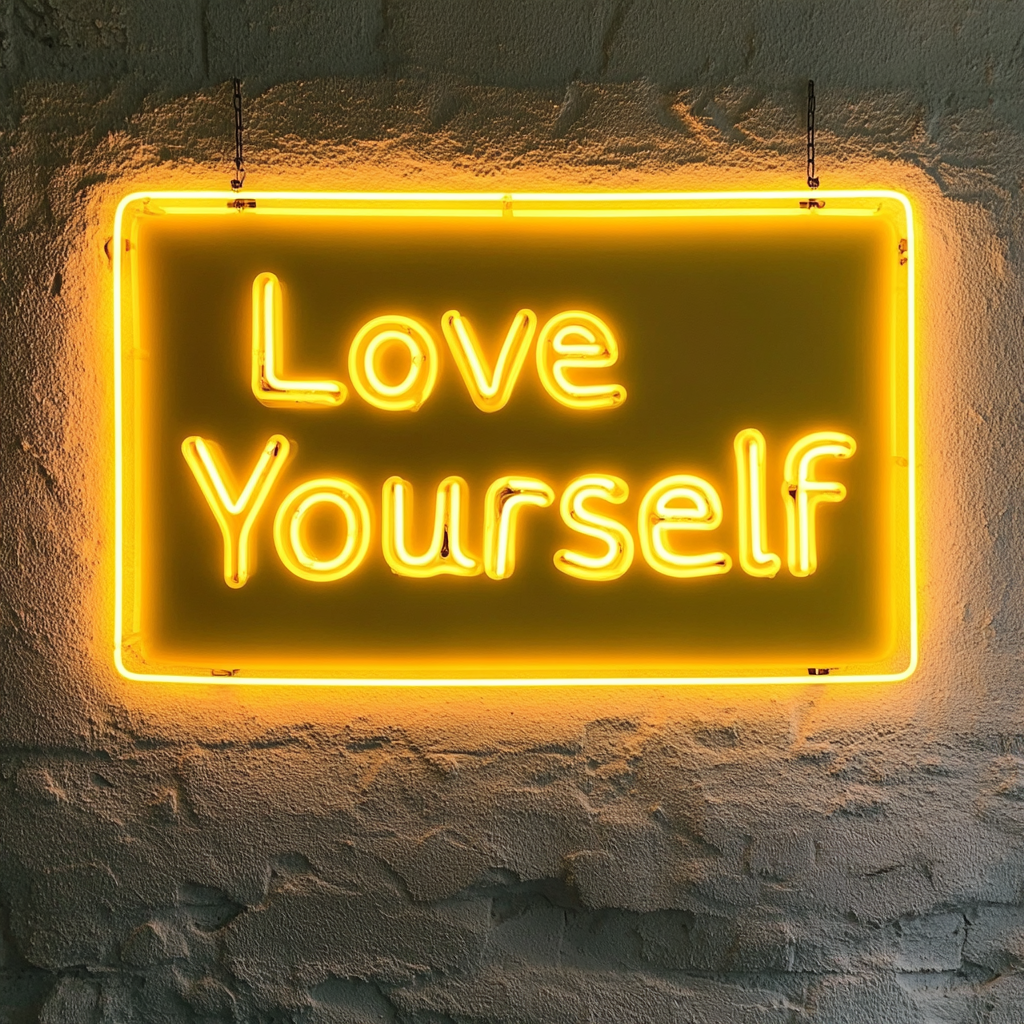 Love Yourself - Yellow Neon Sign, 18 Inches