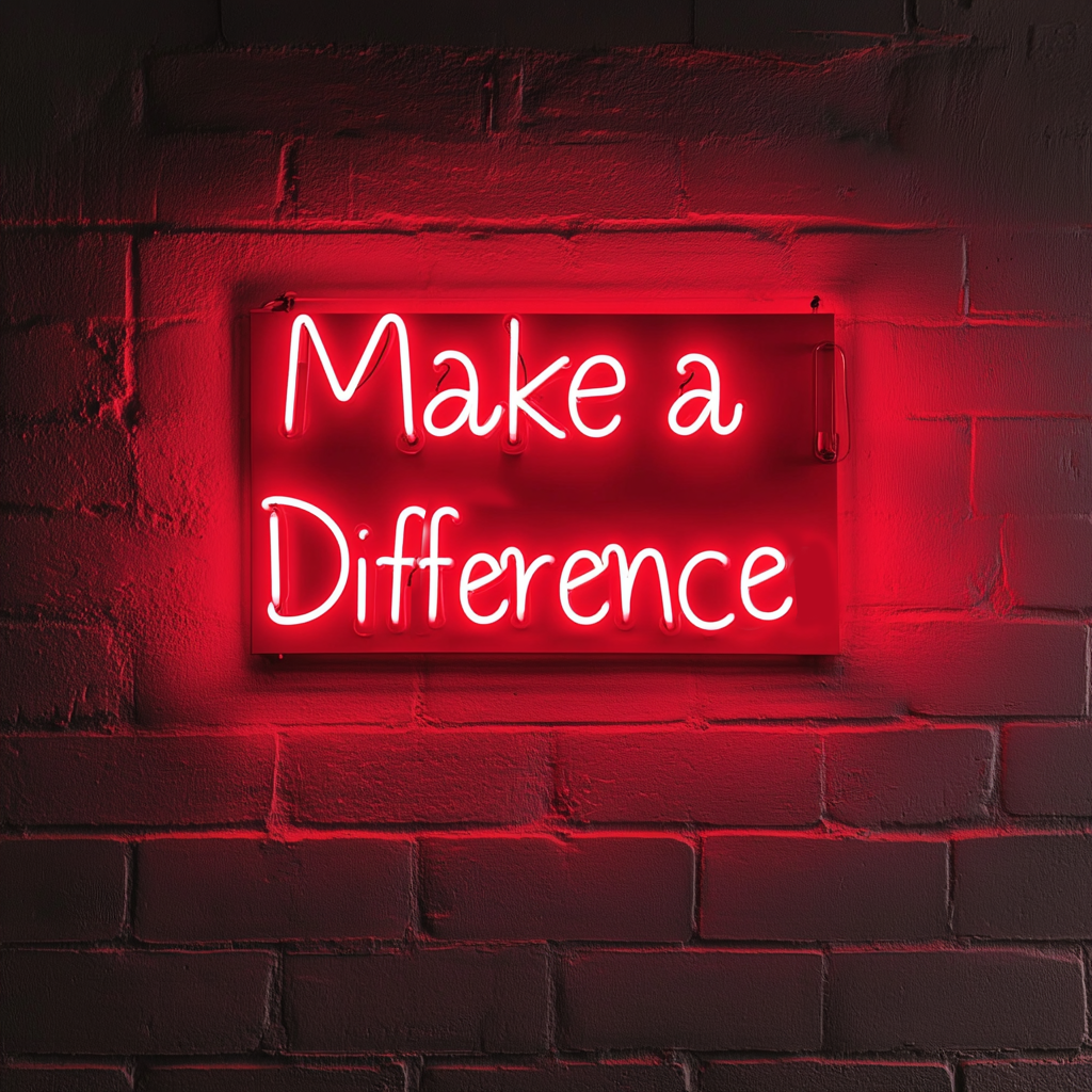 "Make a Difference" - Red Neon Sign, 24 Inches