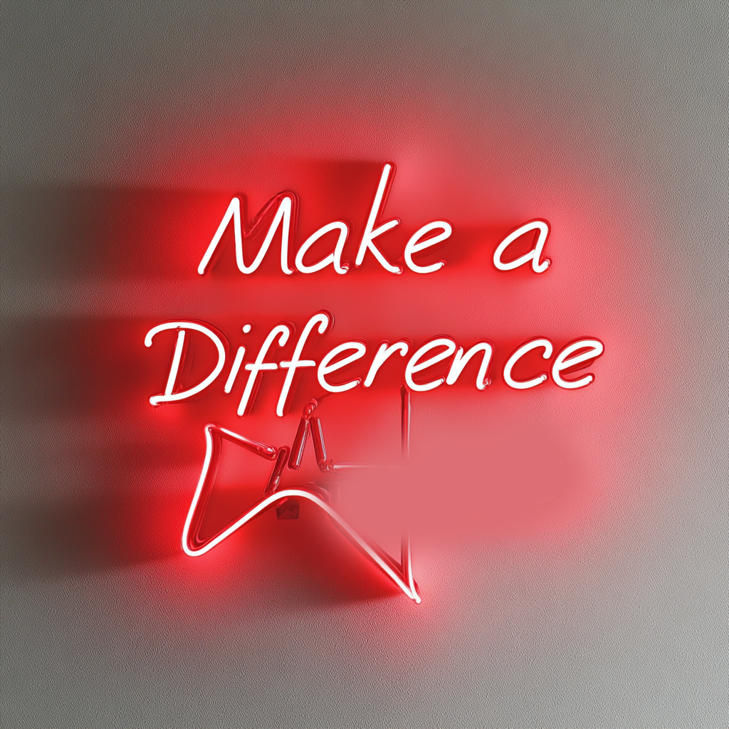 "Make a Difference" - Red Neon Sign, 24 Inches
