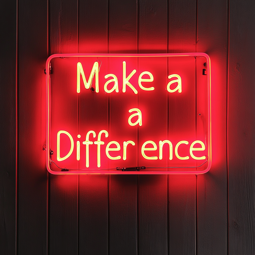"Make a Difference" - Red Neon Sign, 24 Inches