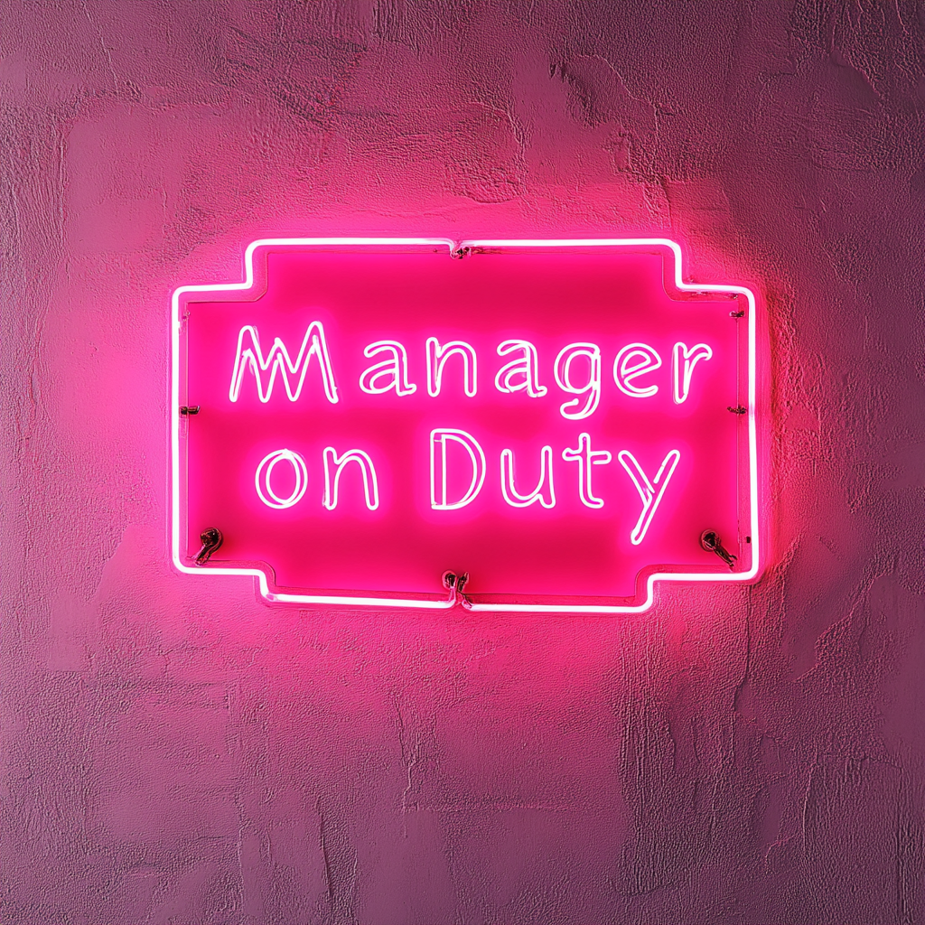 Manager on Duty - Pink Neon Sign, 24 Inches