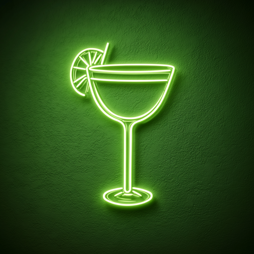Margarita Glass - Green Neon Sign, 24 Inches