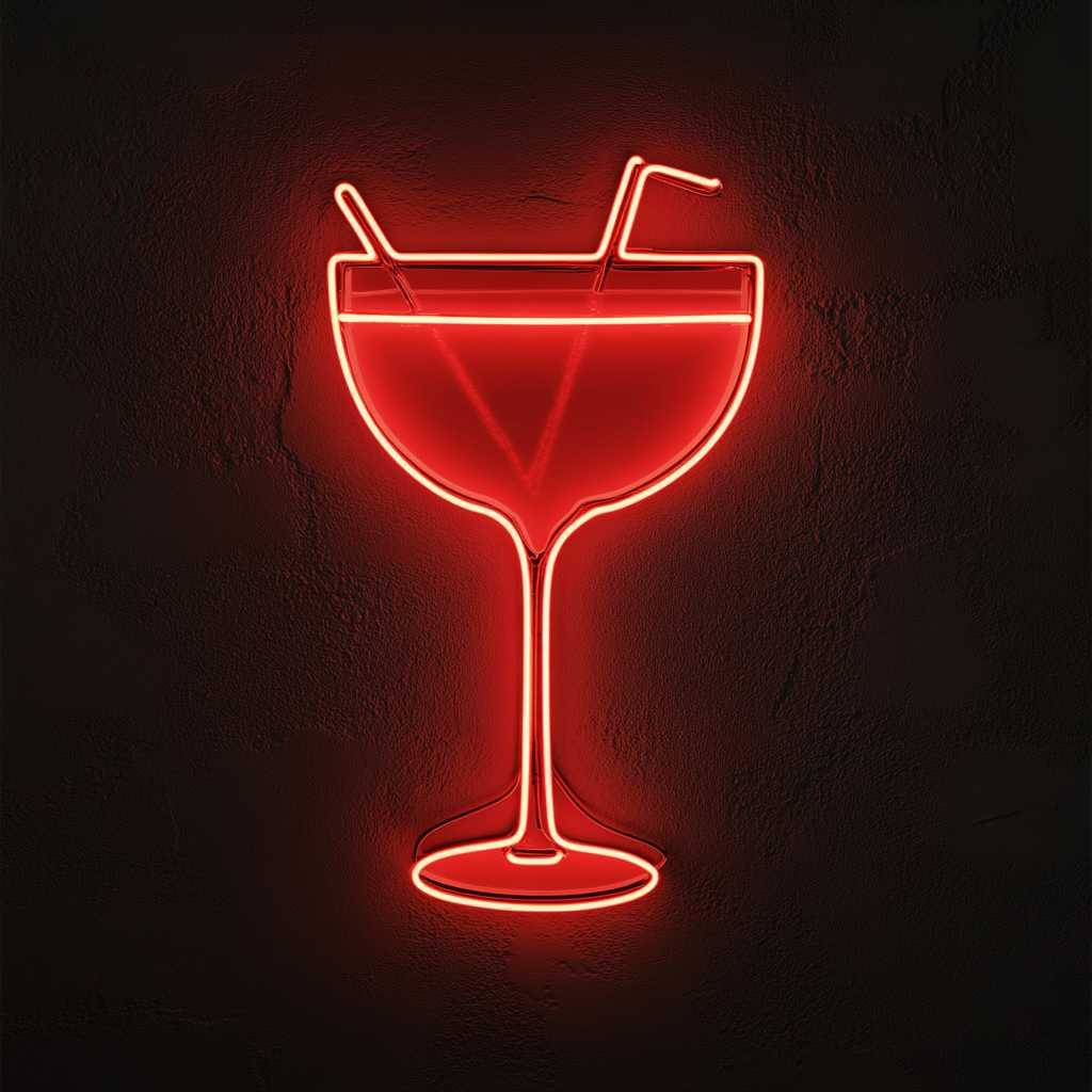 Margarita Glass - Red Neon Sign, 18 Inches