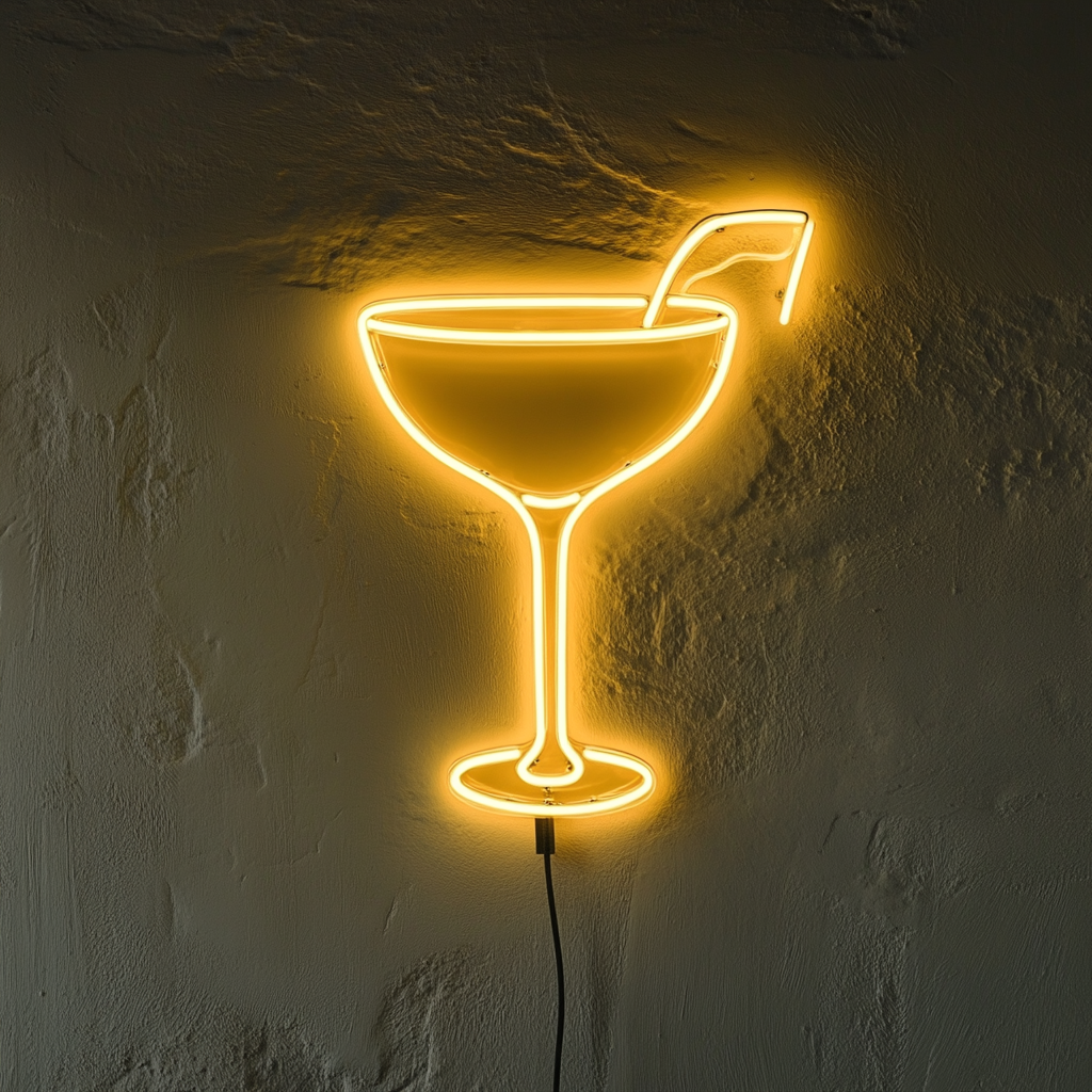 Margarita Glass - Yellow Neon Sign, 24 Inches