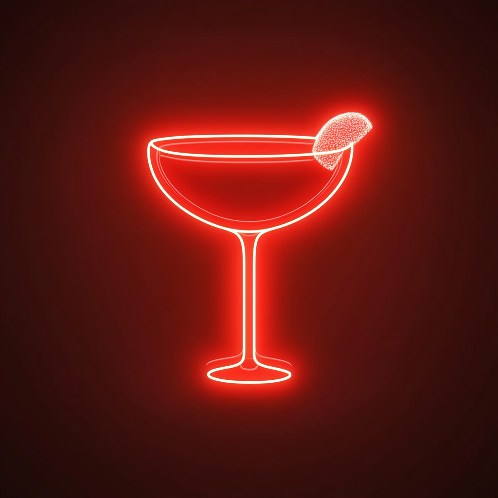 Margarita Glass with Salt Rim - Red Neon Sign, 18 Inches