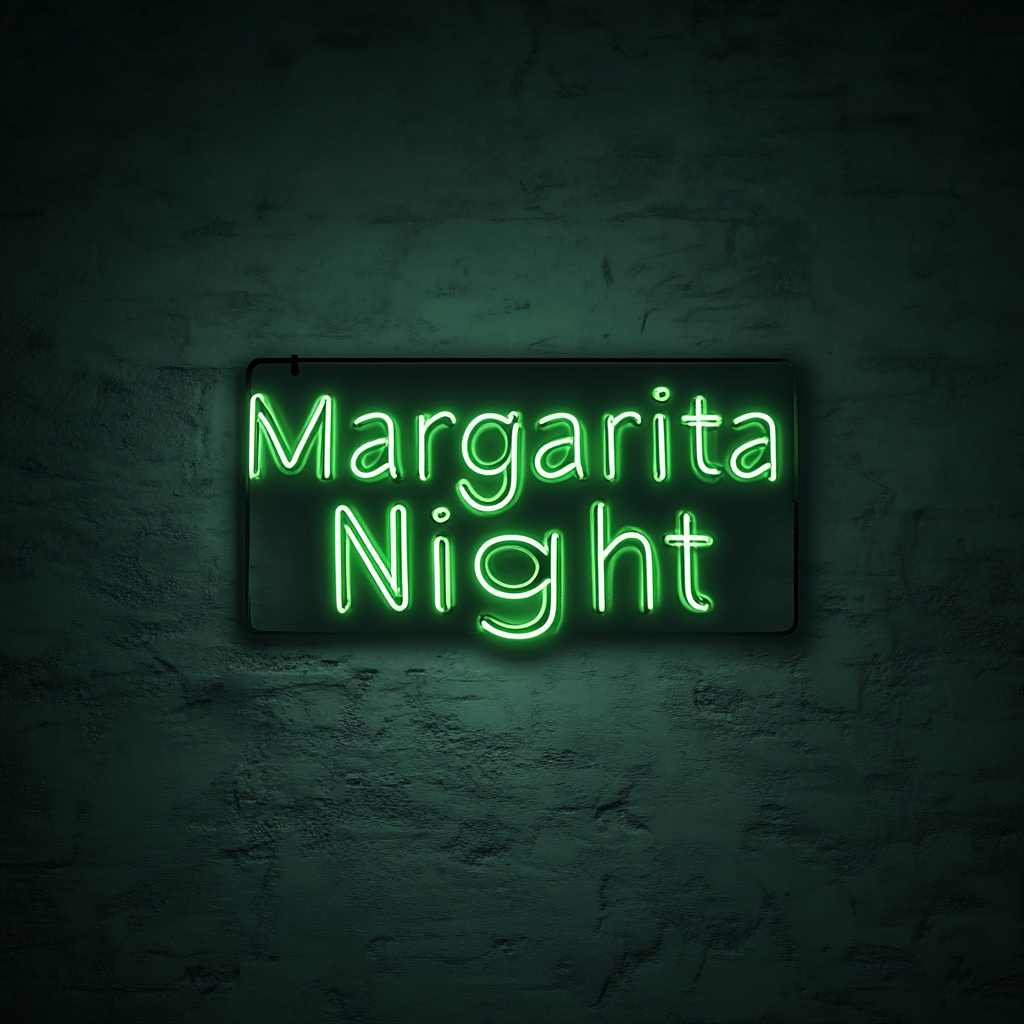 "Margarita Night" - Green Neon Sign, 24 Inches