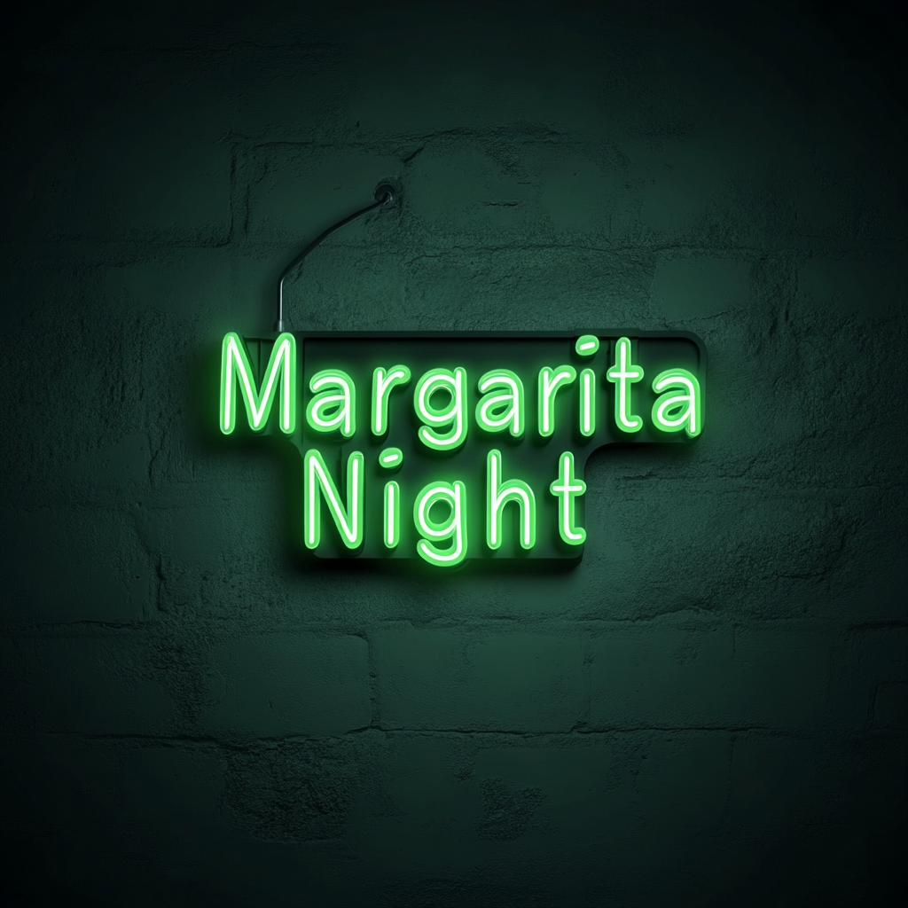 "Margarita Night" - Green Neon Sign, 24 Inches