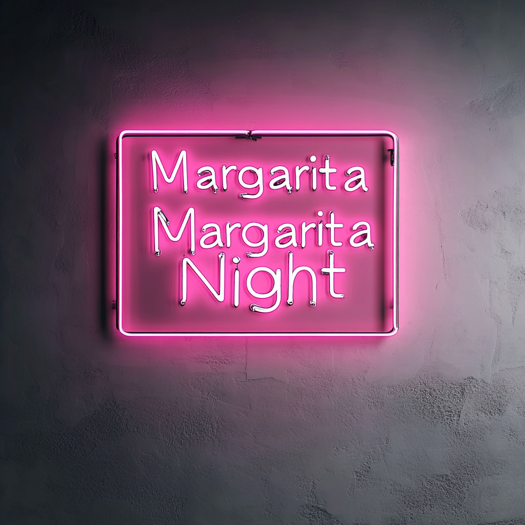 "Margarita Night" - Pink Neon Sign, 24 Inches