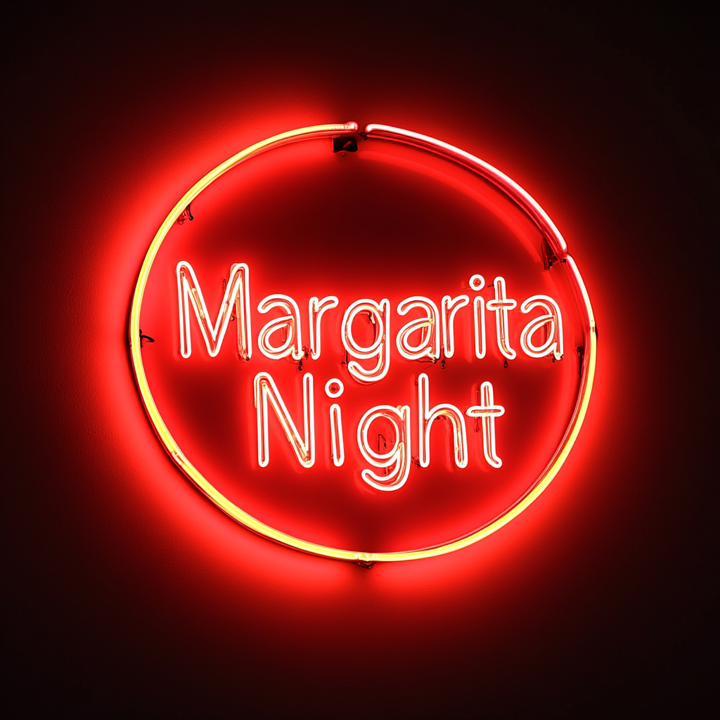 "Margarita Night" - Red Neon Sign, 24 Inches