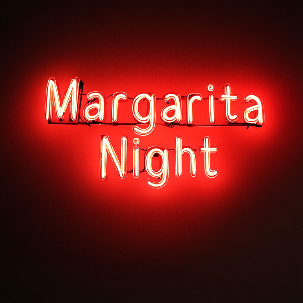 "Margarita Night" - Red Neon Sign, 24 Inches