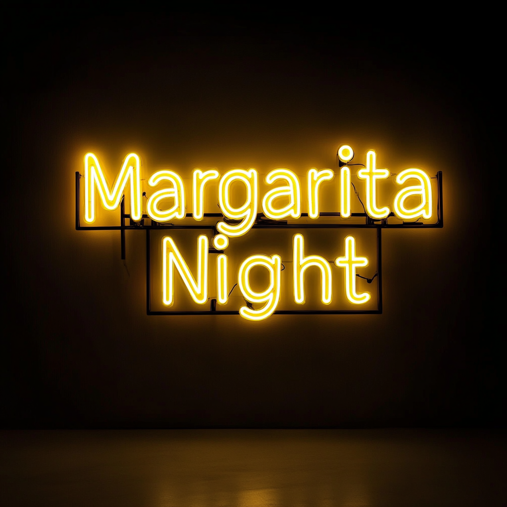 "Margarita Night" - Yellow Neon Sign, 24 Inches