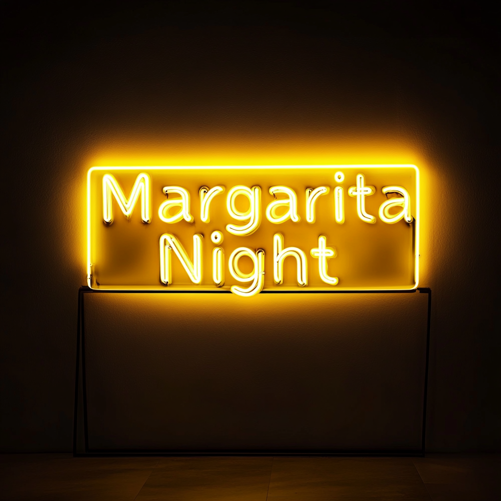 "Margarita Night" - Yellow Neon Sign, 24 Inches