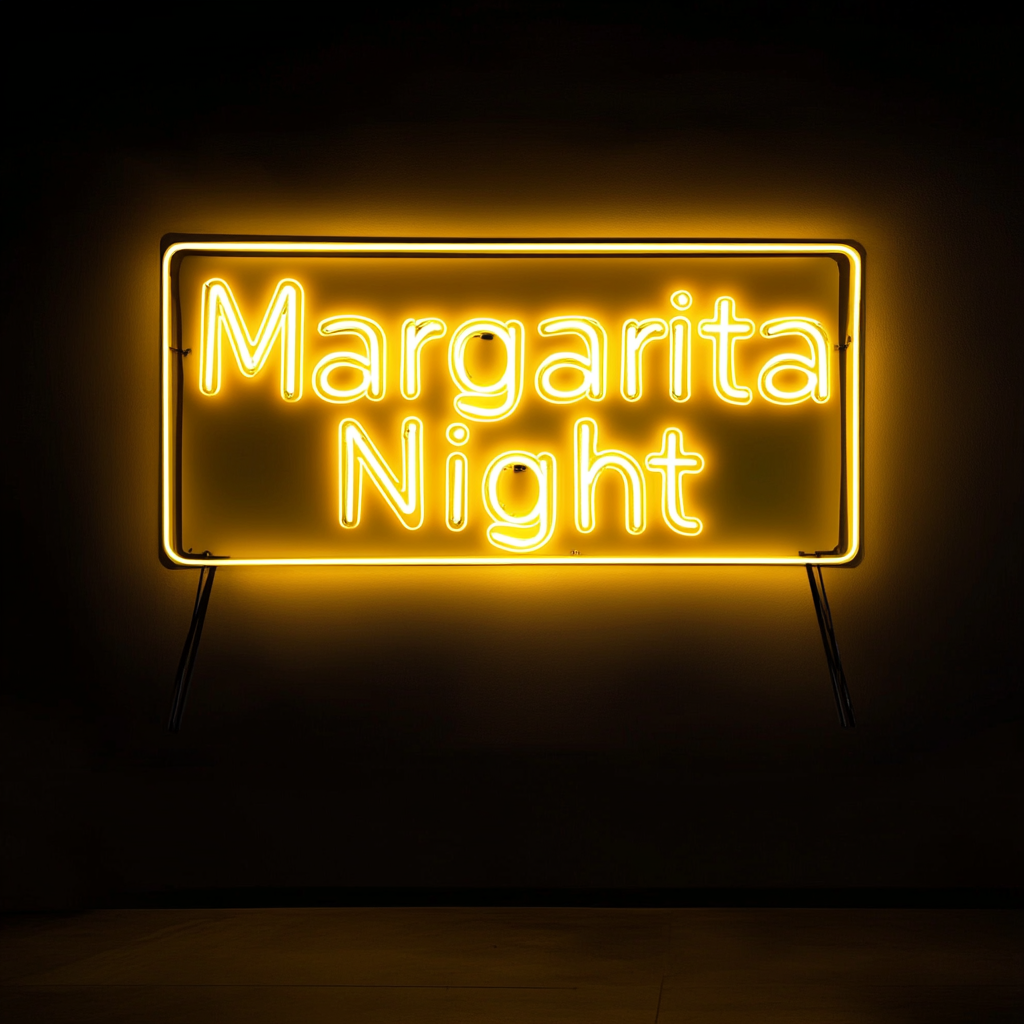 "Margarita Night" - Yellow Neon Sign, 24 Inches