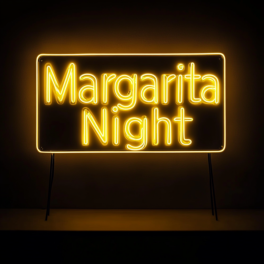 "Margarita Night" - Yellow Neon Sign, 24 Inches