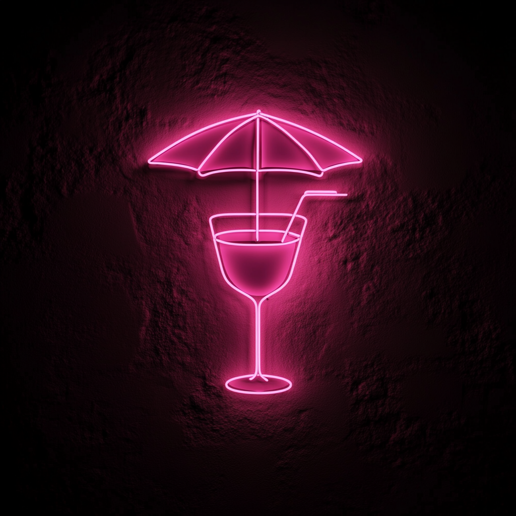 Margarita with Umbrella - Pink Neon Sign, 18 Inches