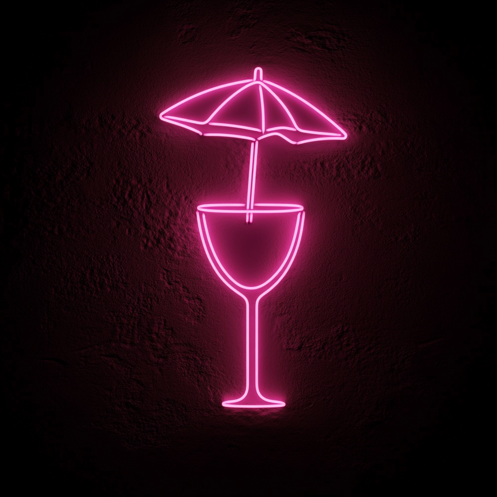 Margarita with Umbrella - Pink Neon Sign, 24 Inches
