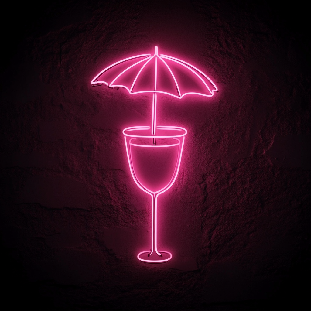 Margarita with Umbrella - Pink Neon Sign, 24 Inches
