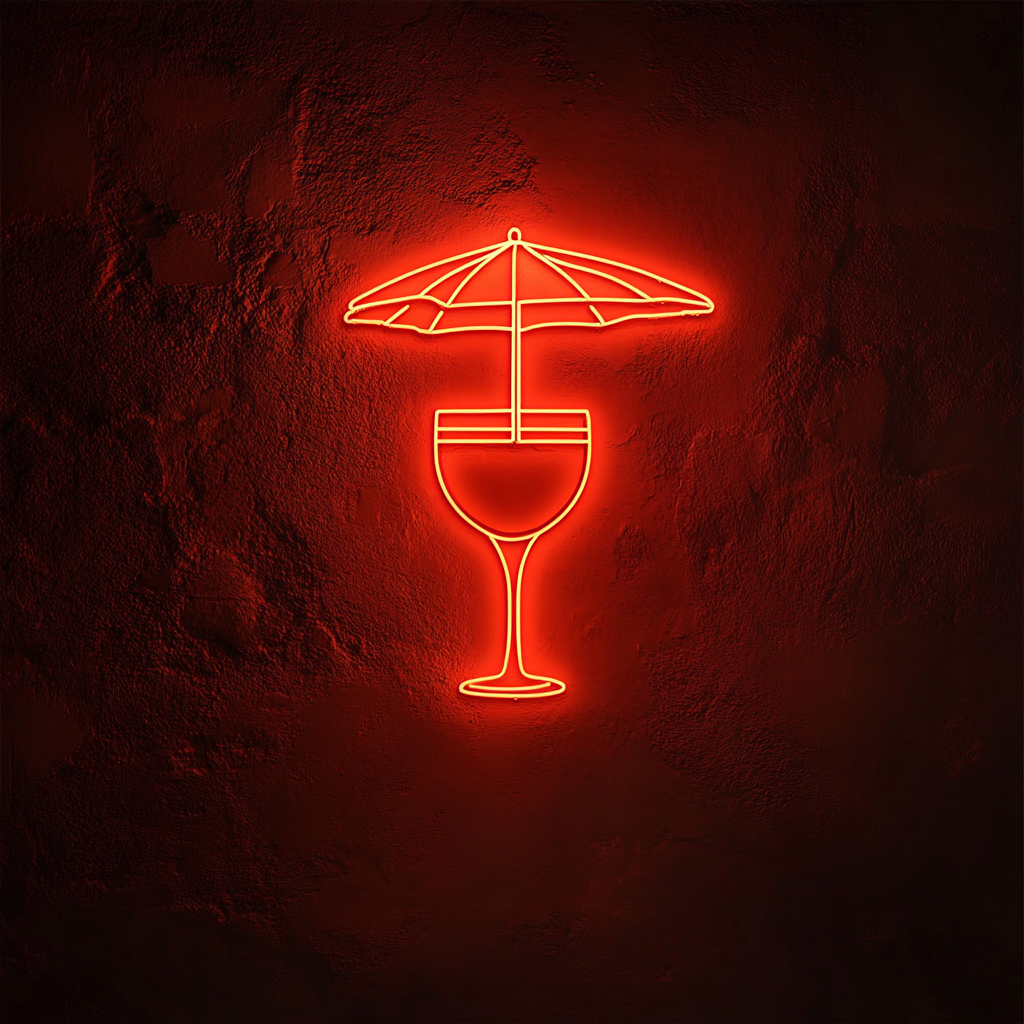 Margarita with Umbrella - Red Neon Sign, 24 Inches