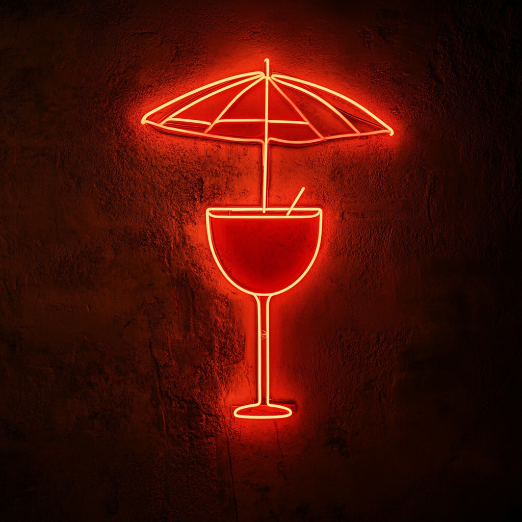 Margarita with Umbrella - Red Neon Sign, 24 Inches