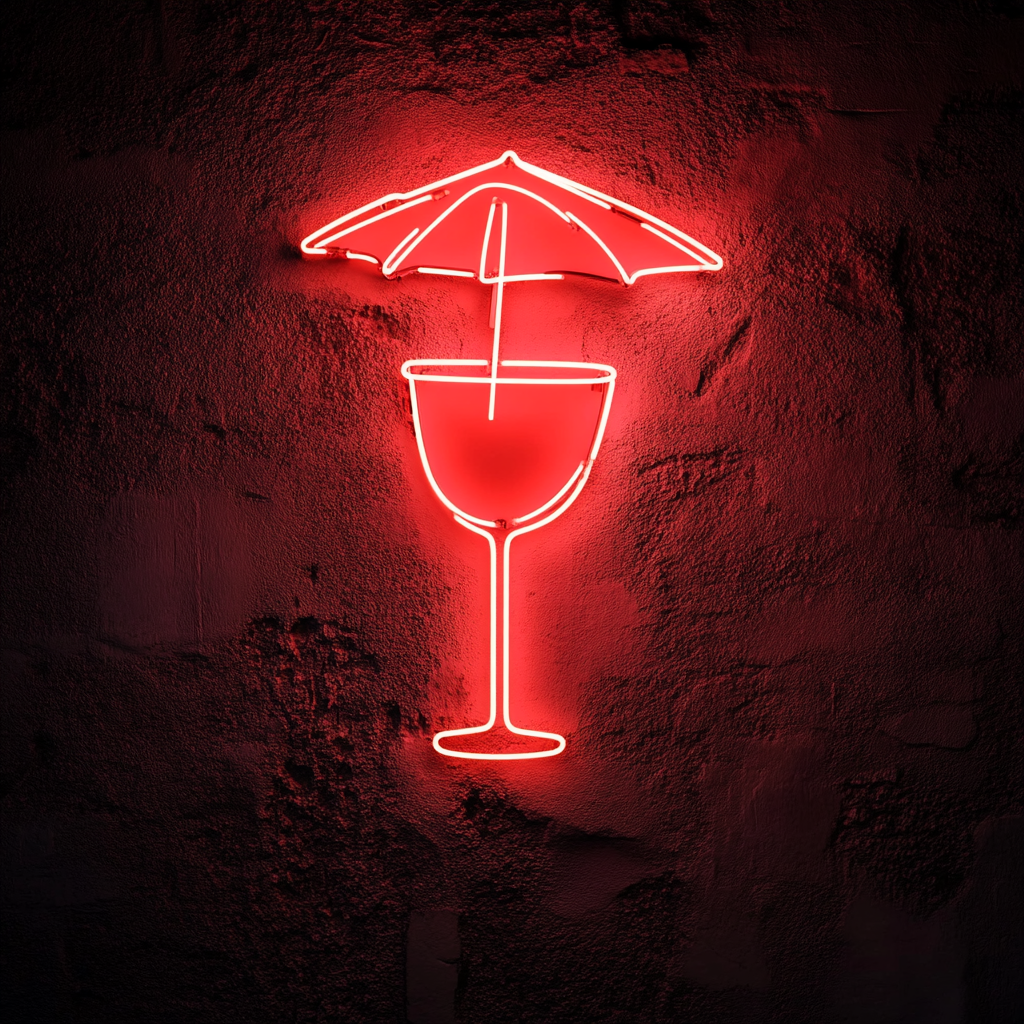 Margarita with Umbrella - Red Neon Sign, 24 Inches