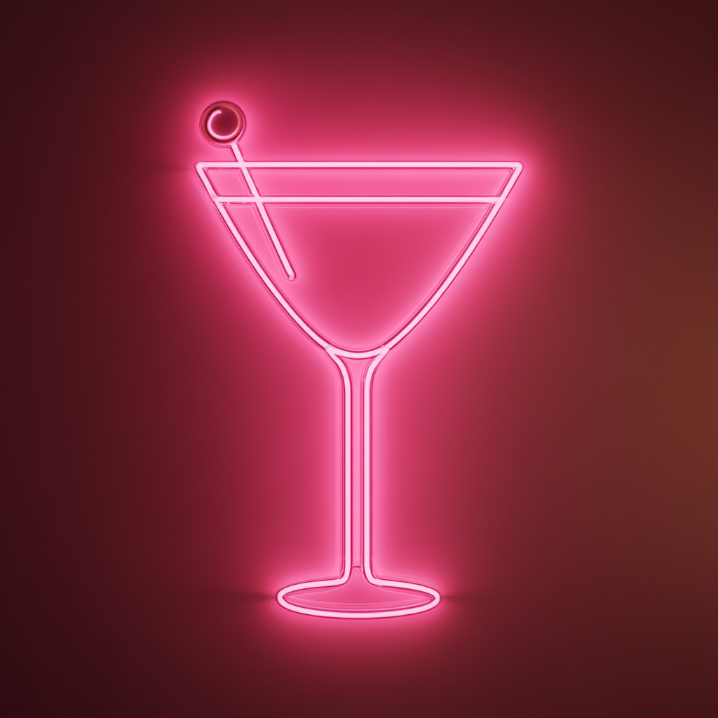 Martini - Pink Neon Sign, 24 Inches