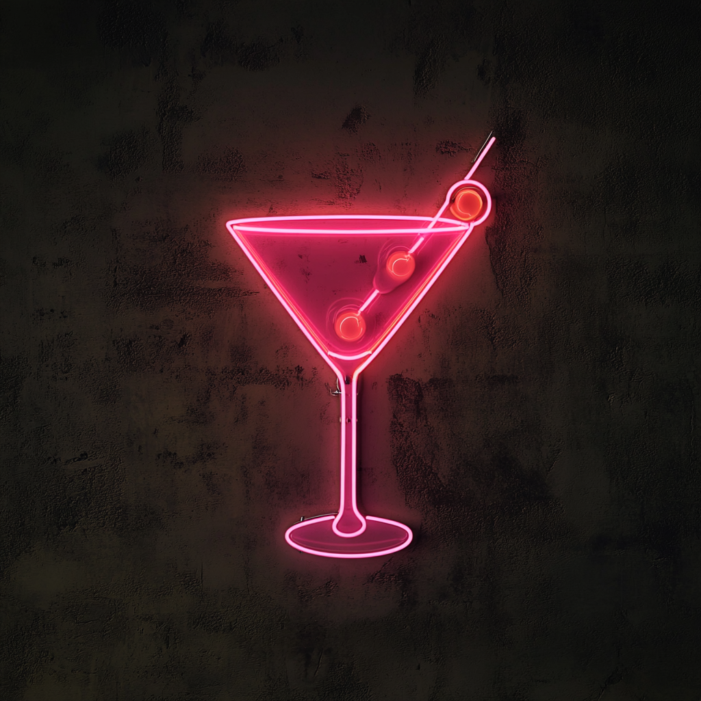 Martini - Pink Neon Sign, 24 Inches