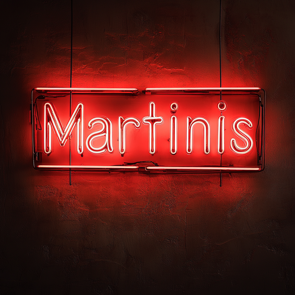 "Martinis" - Red Neon Sign, 24 Inches