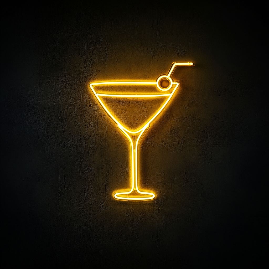 Martini - Yellow Neon Sign, 24 Inches