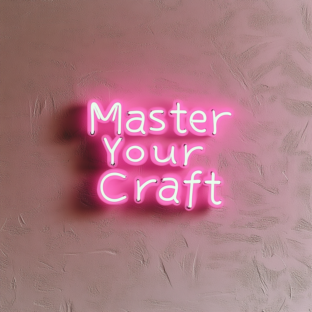 "Master Your Craft" - Pink Neon Sign, 24 Inches