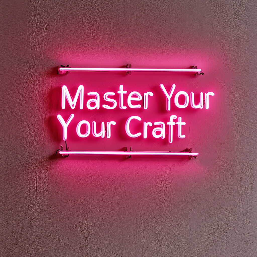 "Master Your Craft" - Pink Neon Sign, 24 Inches