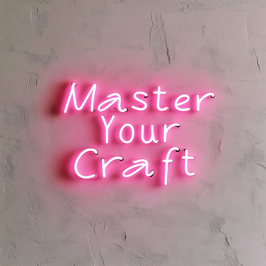 "Master Your Craft" - Pink Neon Sign, 24 Inches