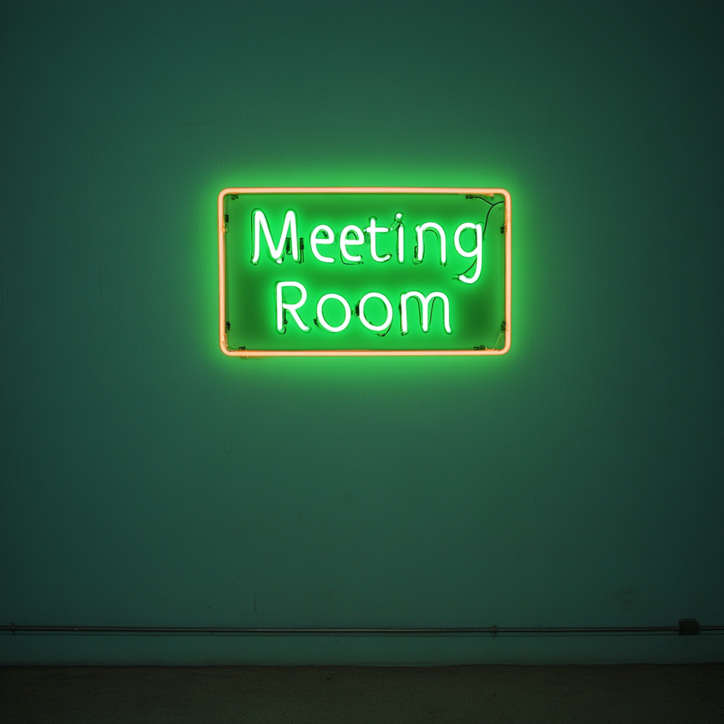 "Meeting Room" - Green Neon Sign, 24 Inches