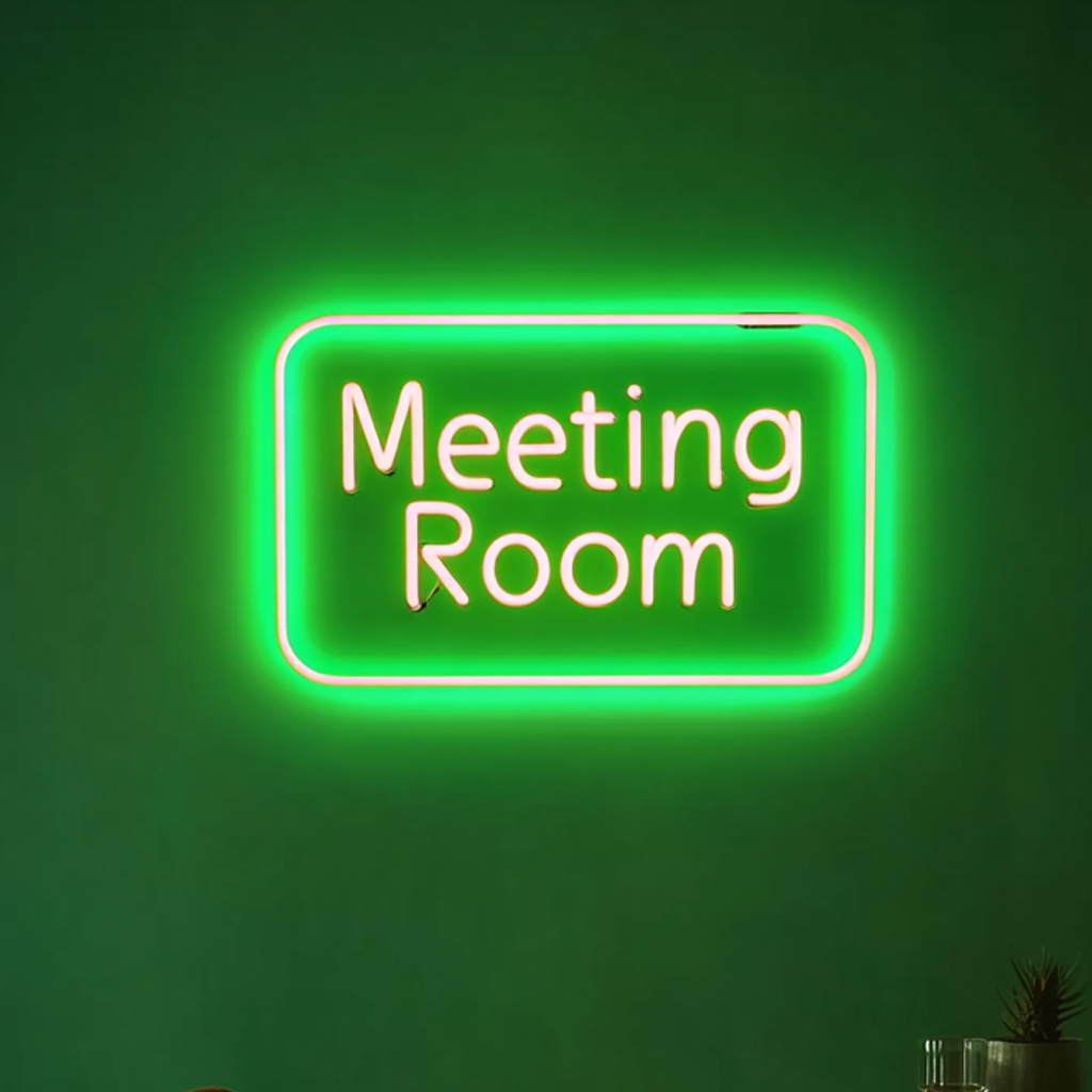 "Meeting Room" - Green Neon Sign, 24 Inches