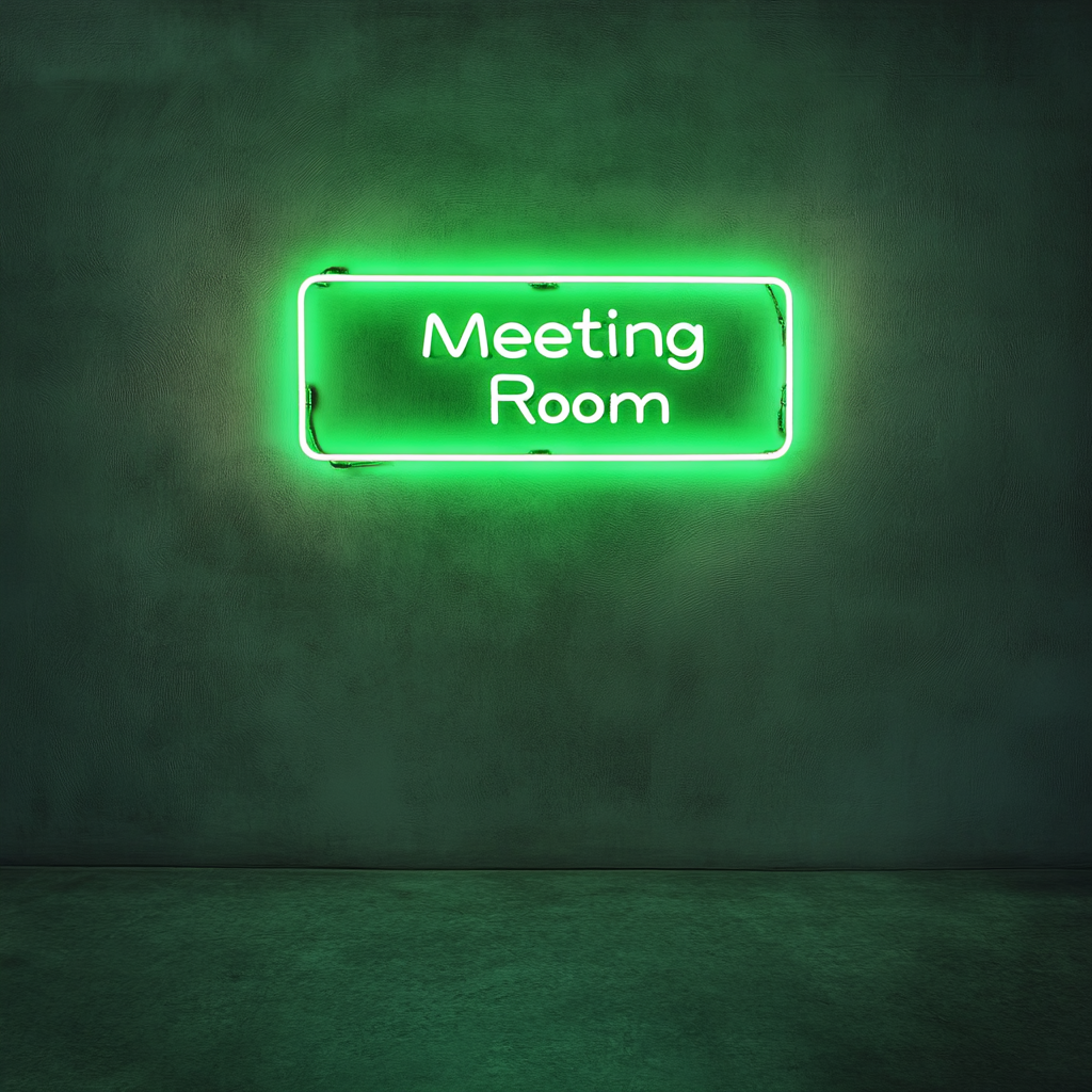 "Meeting Room" - Green Neon Sign, 24 Inches