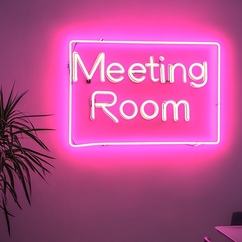 "Meeting Room" - Pink Neon Sign, 18 Inches