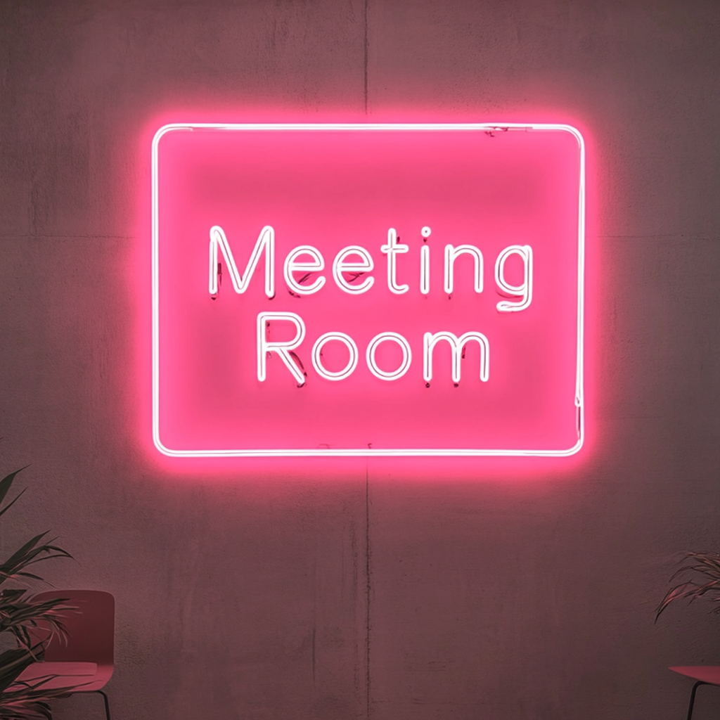 "Meeting Room" - Pink Neon Sign, 24 Inches