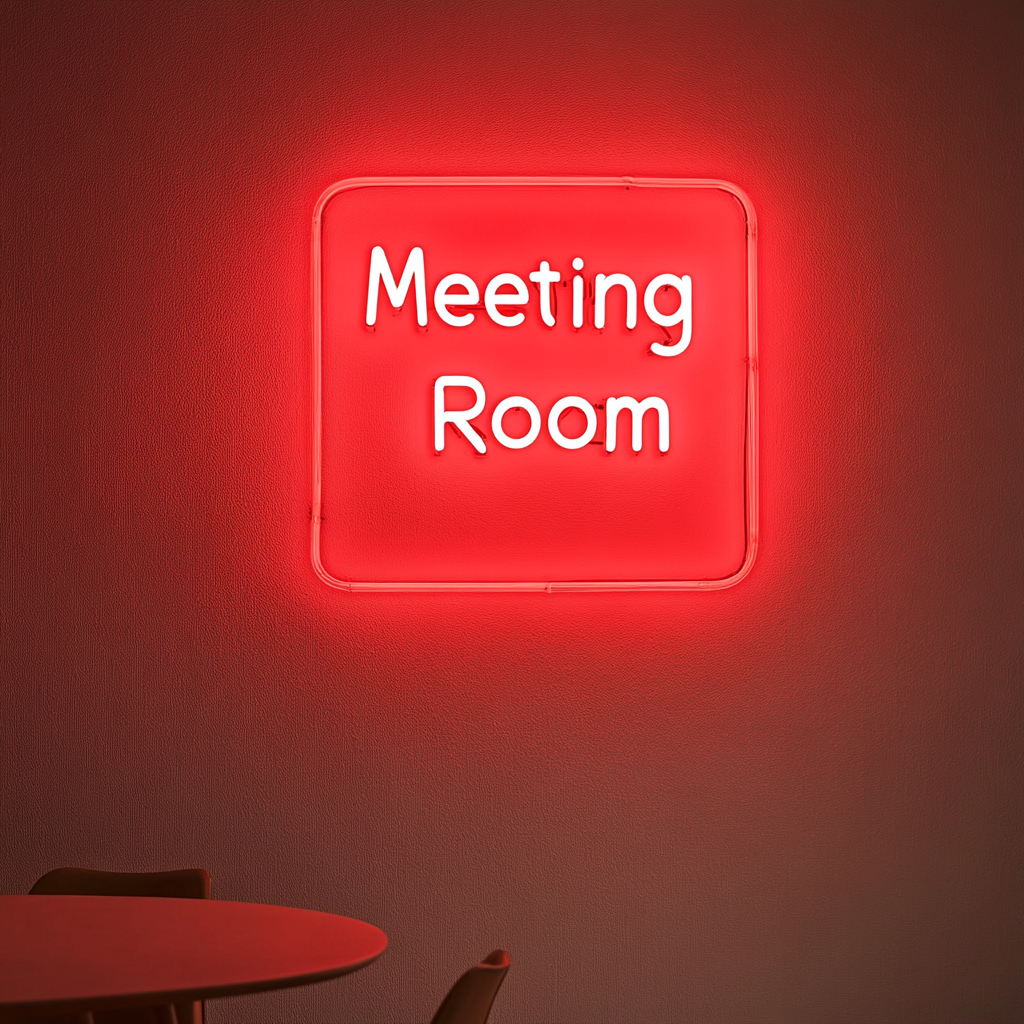 "Meeting Room" - Red Neon Sign, 24 Inches