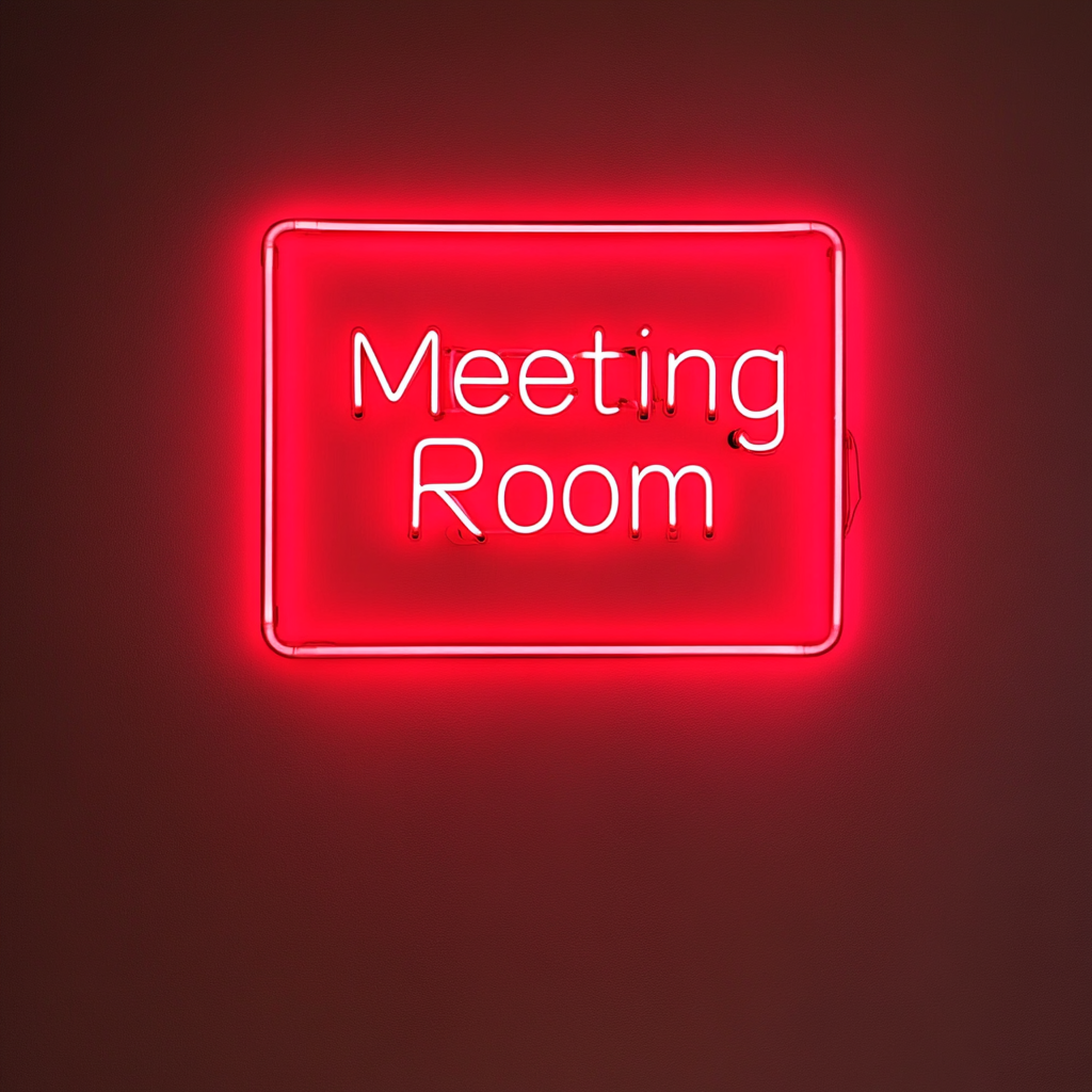 "Meeting Room" - Red Neon Sign, 24 Inches