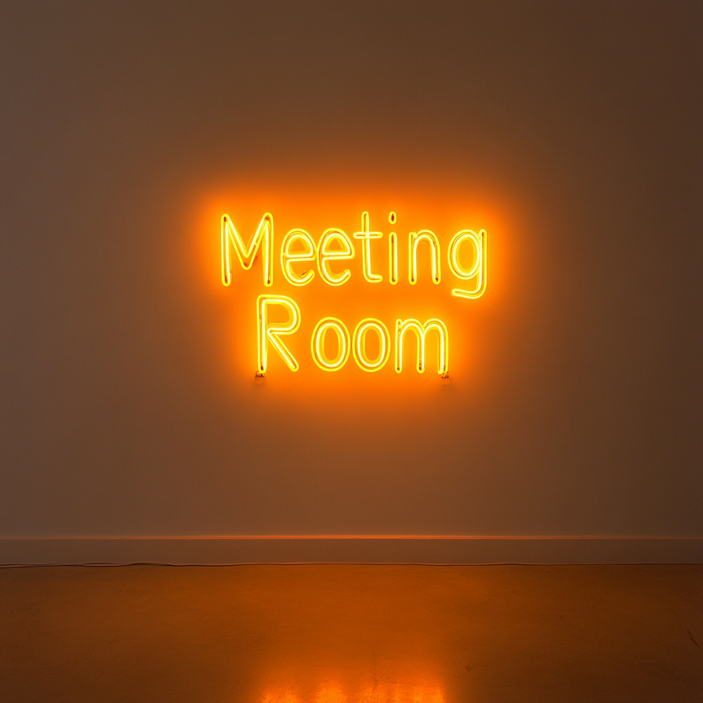 "Meeting Room" - Yellow Neon Sign, 24 Inches