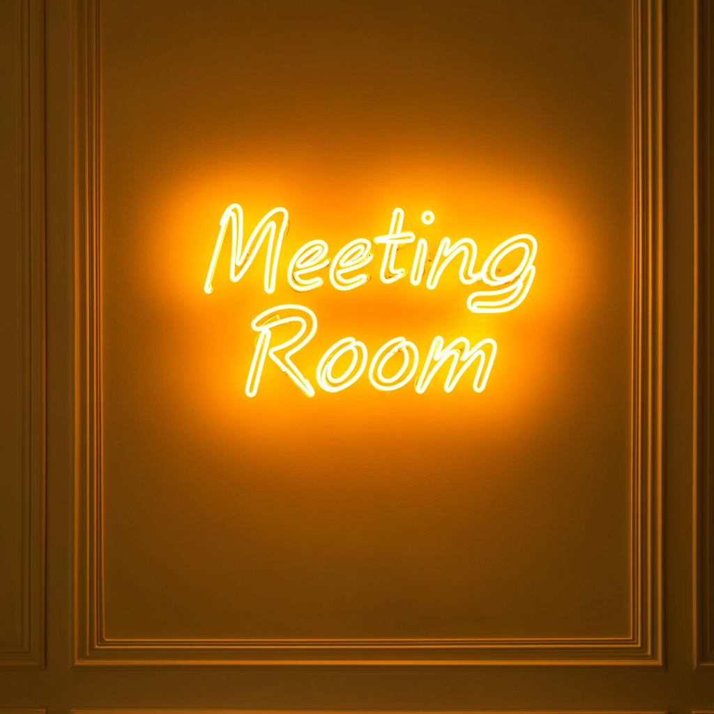 "Meeting Room" - Yellow Neon Sign, 24 Inches
