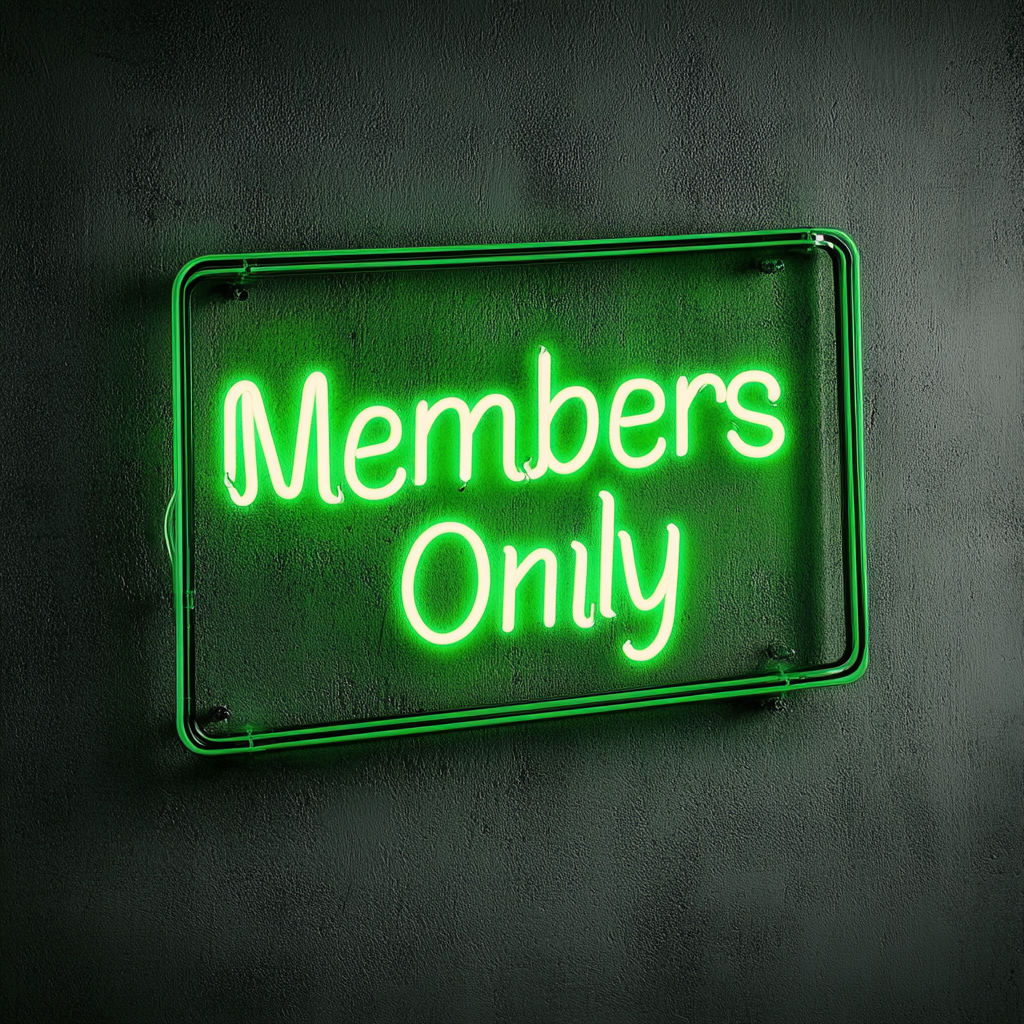 "Members Only" - Green Neon Sign, 18 Inches