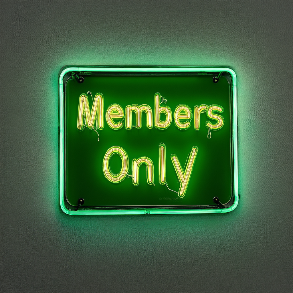 "Members Only" - Green Neon Sign, 18 Inches