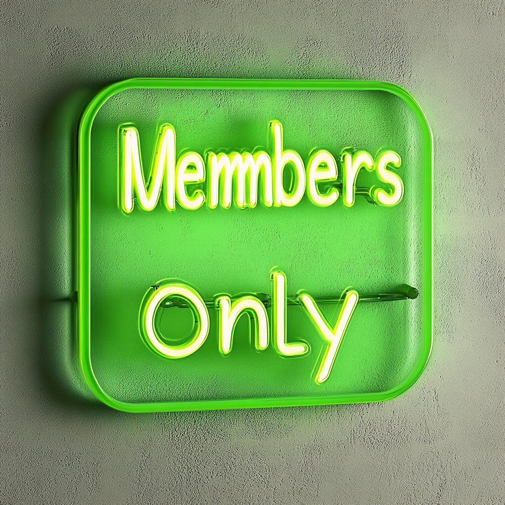 "Members Only" - Green Neon Sign, 18 Inches
