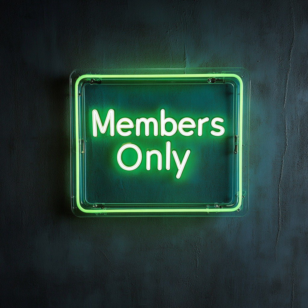 "Members Only" - Green Neon Sign, 18 Inches